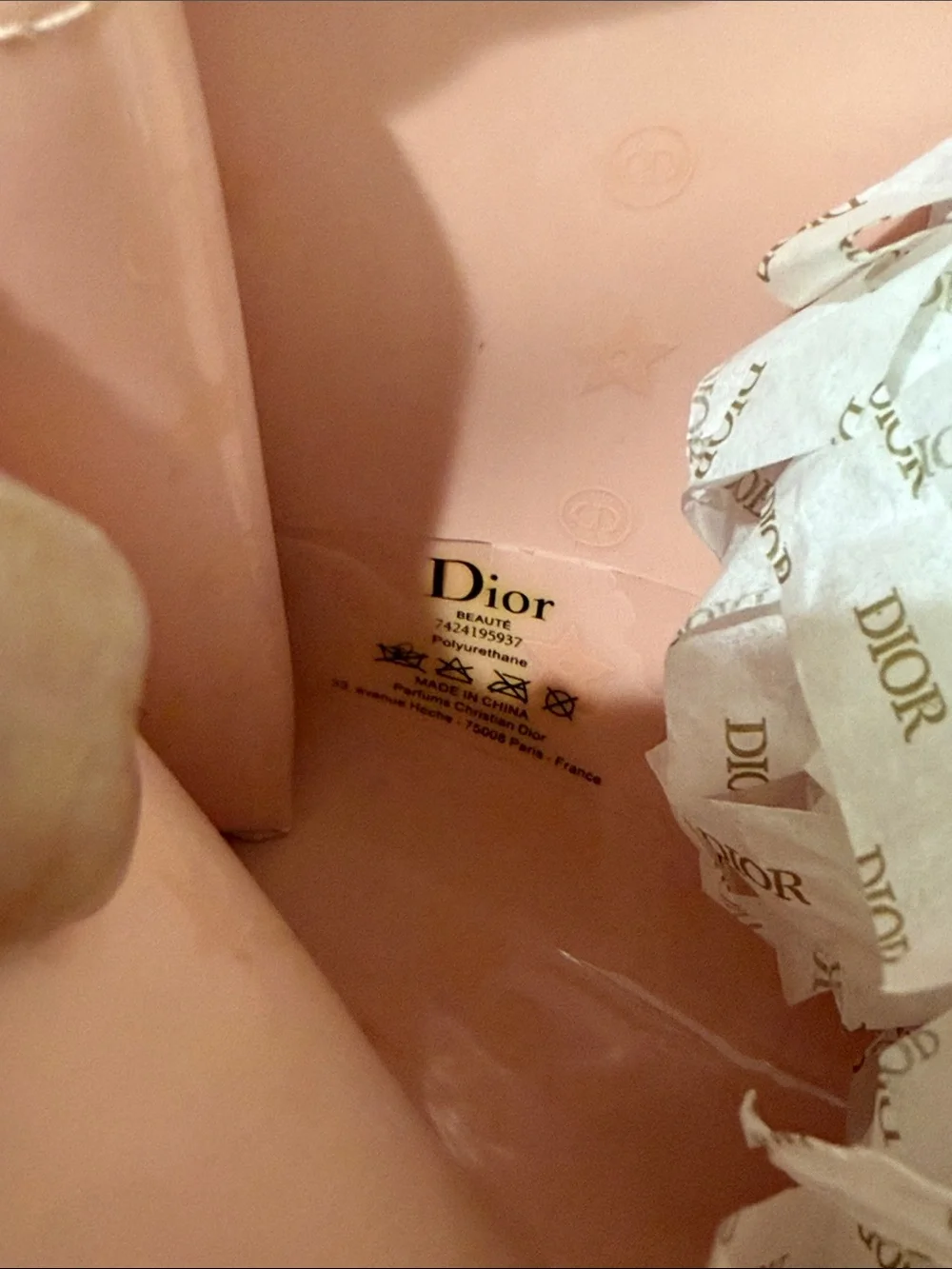 Dior Blush Pink Embossed Leather Pouch